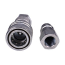 1/4" Body x 1/4" BSP Thread Male & Female Hydraulic Coupler Kit for Tractor Loader Excavator