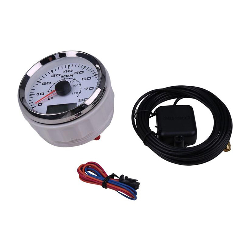85mm 12V 24V Universal GPS Speedometer Odometer 80MPH 120KM/H with ODO