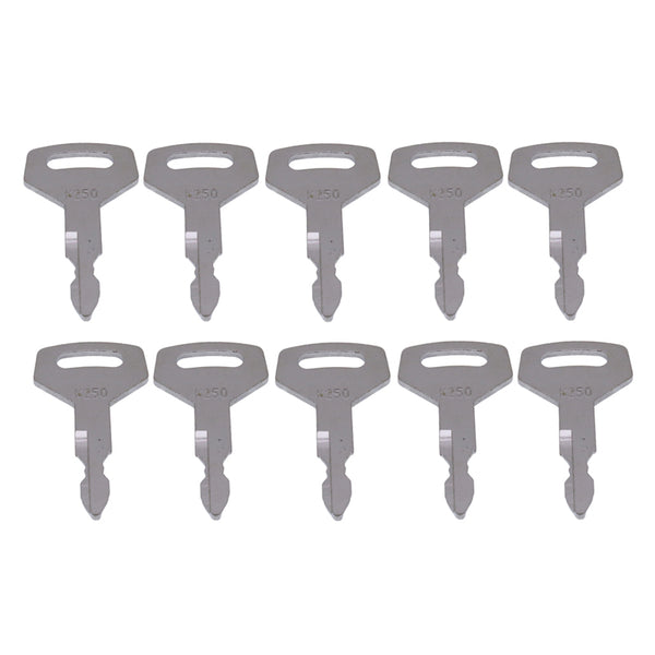 10 Pieces Key K250 for Kobelco Kawasaki MDI-Yutani New Holland CASE Excavator Heavy Equipment
