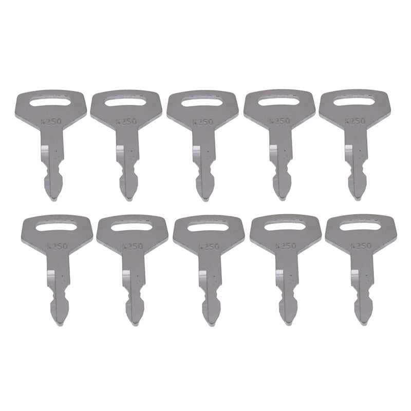 10 Pieces Key K250 for Kobelco Kawasaki MDI-Yutani New Holland CASE Excavator Heavy Equipment