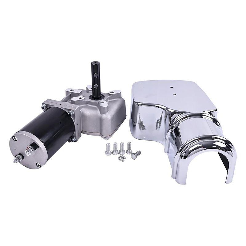 12V 600W 33 Amps 76 RPM 60:1 Roll Tarp Motor Chrome Cover for Dump Truck