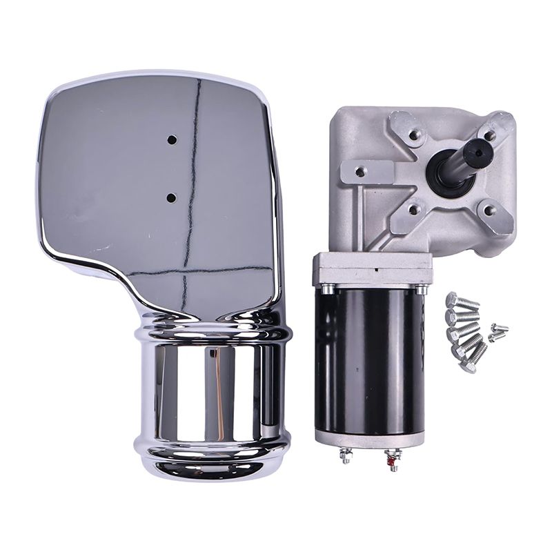 12V 600W 33 Amps 76 RPM 60:1 Roll Tarp Motor Chrome Cover for Dump Truck