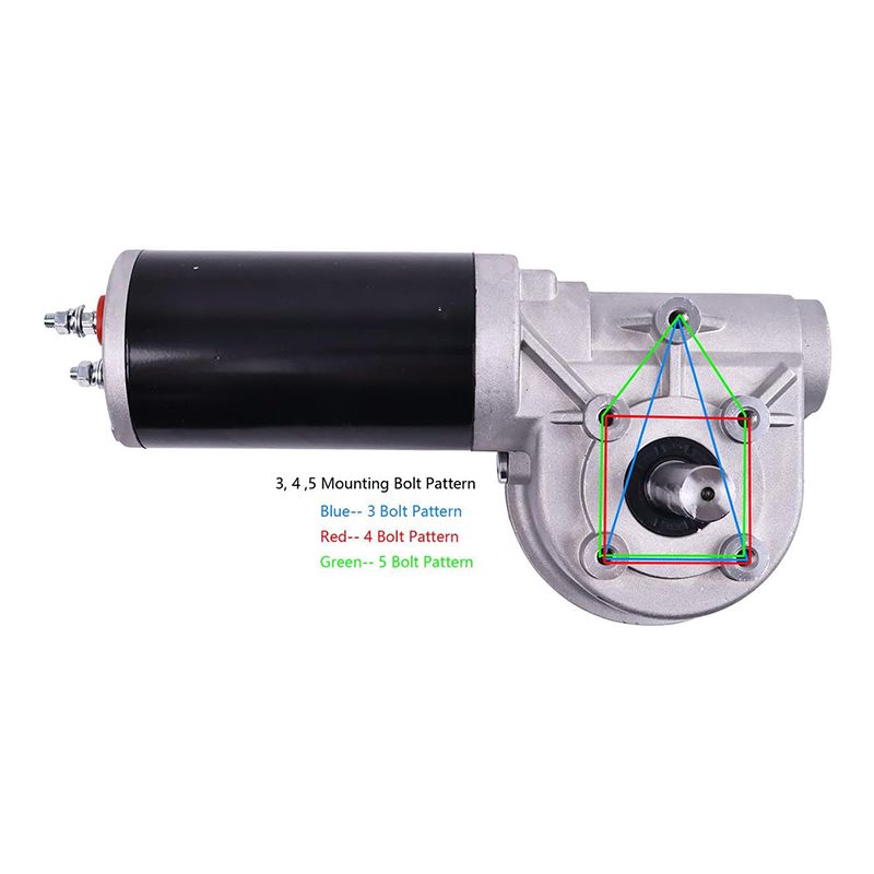 12V 600W 33 Amps 76 RPM 60:1 Roll Tarp Motor Chrome Cover for Dump Truck