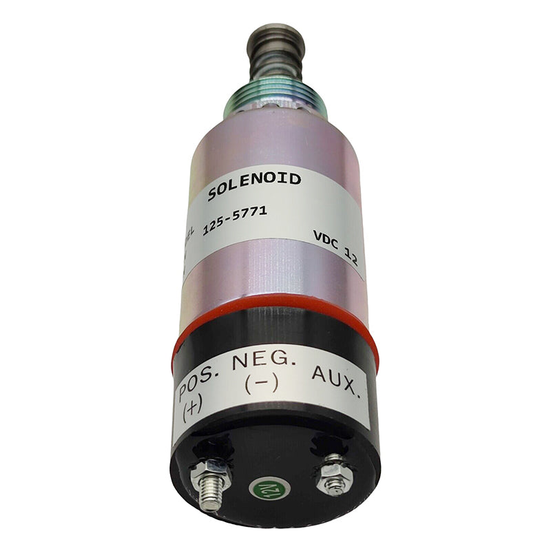 12V Fuel Shutoff Solenoid 125-5771 for Caterpillar CAT Engine 3114 3126 3116 3126B 3126E Asphalt Paver AP-1000 AP-1050