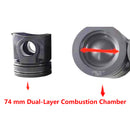 Standard Overhaul Rebuild Kit with 74 mm Dual-Layer Combustion Chamber Piston for JCB Engine 444 Backhoe Loader 3CX 4CX