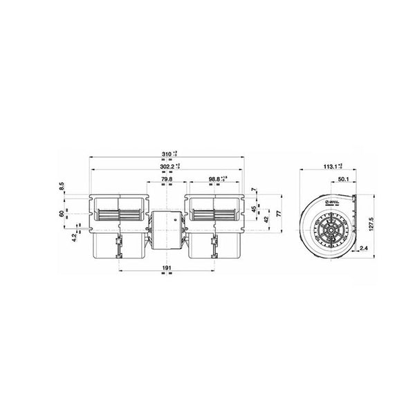 12V Aftermarket Spal 008-A45/B-02 HVAC A/C Heater Blower Motor With Fan for Excavator Loader