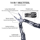 14-in-1 Multifunctional Pliers Portable Multitool with Pocket Clip Knife Screwdrivers Saw &amp; Wire Cutters Ideal for Camping DIY &amp; Everyday Use