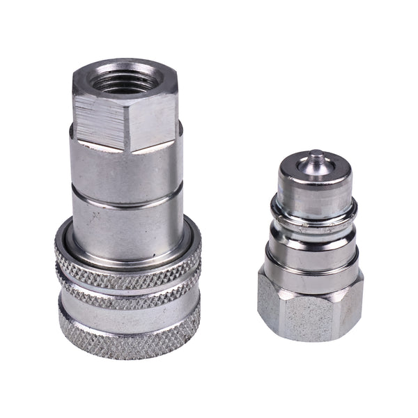 1/4" Body x 1/4" BSP Thread Male & Female Hydraulic Coupler Kit for Tractor Loader Excavator