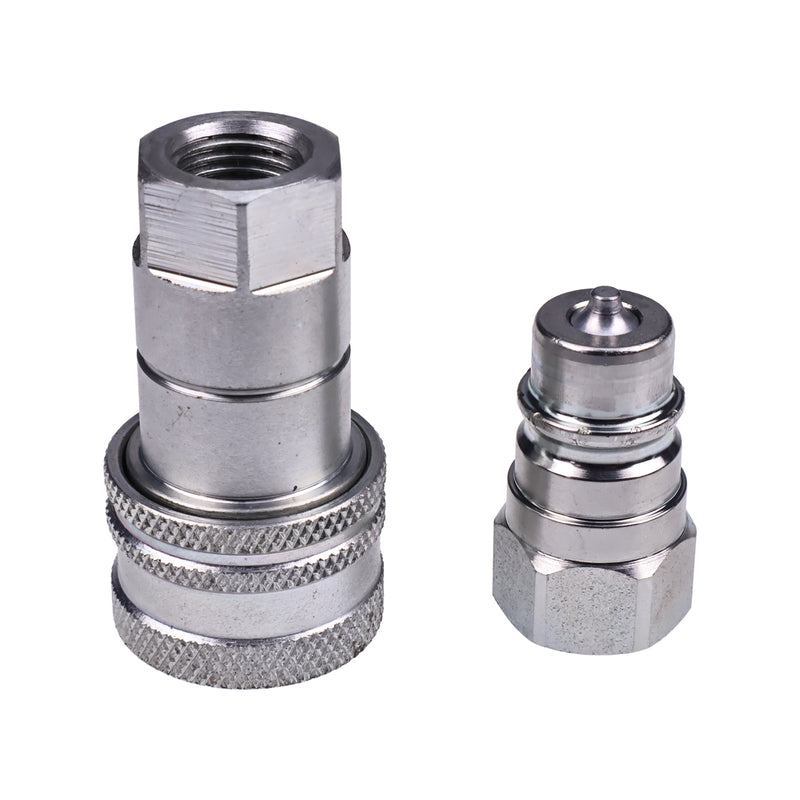 1/4" Body x 1/4" BSP Thread Male & Female Hydraulic Coupler Kit for Tractor Loader Excavator