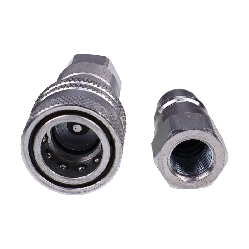 1/4" Body x 1/4" BSP Thread Male & Female Hydraulic Coupler Kit for Tractor Loader Excavator