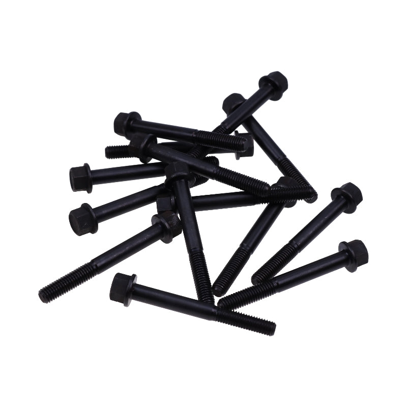 14 Pieces Cylinder Head Bolt 6670353 for Kubota Engine D722 D902 Bobcat Excavator 418 E08 E10 E14 E16 E17 E19 E20 Loader 453 463 MT50 MT52 MT55 MT85
