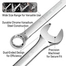 14 Pieces SAE Combination Wrench Set (3/8" to 1-1/4") with Roll-Up Storage Pouch