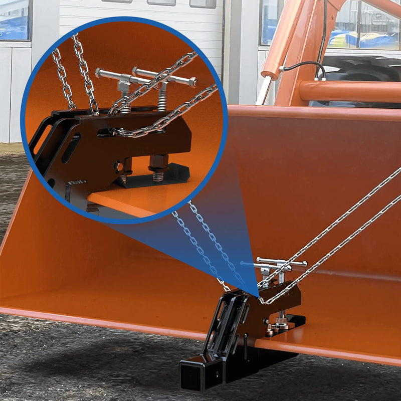 2" Clamp on Trailer Hitch Receiver Tractor Bucket Hitch Non-Slip Ball Mount Adapter for Kubota John Deere Bobcat