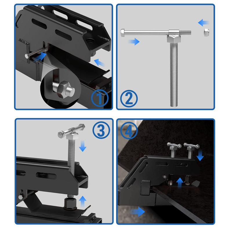 2" Clamp on Trailer Hitch Receiver Tractor Bucket Hitch Non-Slip Ball Mount Adapter for Kubota John Deere Bobcat