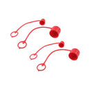 2 Set Red 1/2" Body 1/2" NPT Male Dust Cap &amp; Female Plug Cover for Flat-Face Hydraulic Quick Coupler ISO 16028-A