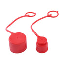 2 Set Red 1/2" Body 1/2" NPT Male Dust Cap &amp; Female Plug Cover for Flat-Face Hydraulic Quick Coupler ISO 16028-A