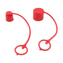 2 Set Red 1/2" Body 1/2" NPT Male Dust Cap &amp; Female Plug Cover for Flat-Face Hydraulic Quick Coupler ISO 16028-A