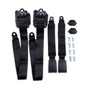 2 Sets Retractable 3 Point Safety Seat Belt Straps Car Vehicle Adjustable Belt Kit ZL85FW