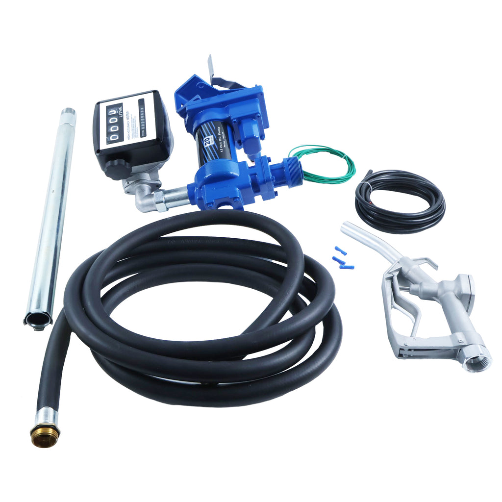 20GPM 12V Gasoline Fuel Transfer Pump With Liter Meter Anti-Explosive ...