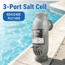 3-Port Salt Cell R0452400 PLC1400 for Zodiac Jandy AquaPure PureLink Electronic Salt Water Chlorinator Water Purification System
