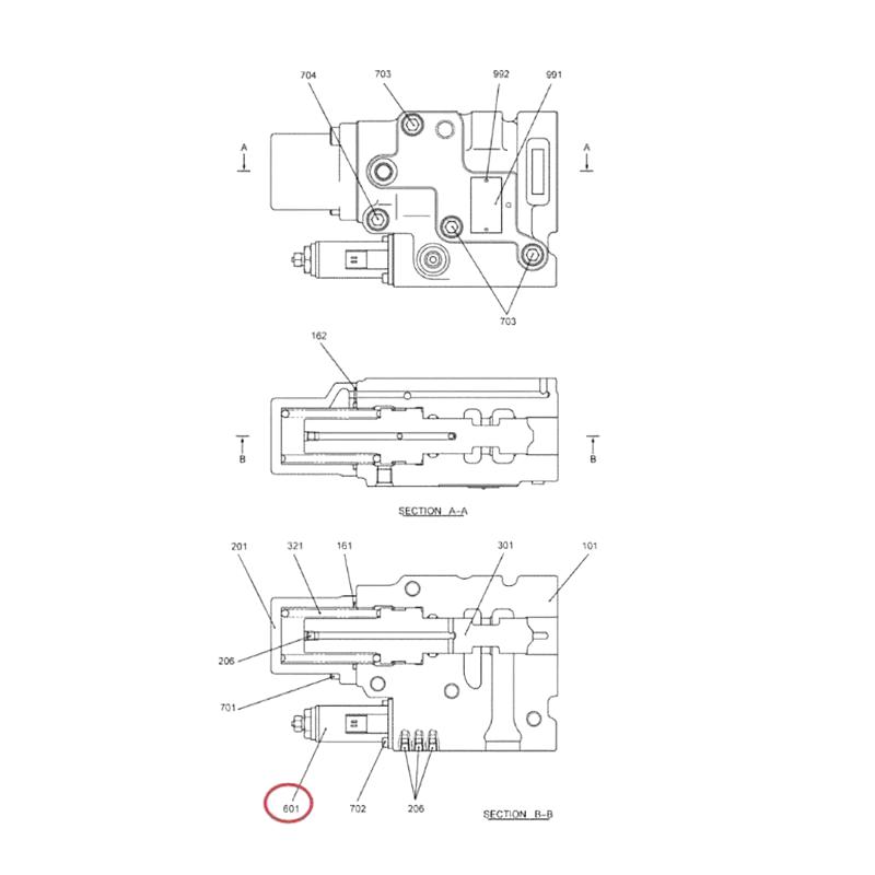 Solenoid Valve YN35V00050F1 for New Holland Excavator E135B E160 E175B E215B E235BSR E70BSR E80BMSR