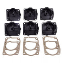 6 Carburetor Float Chamber Carb Bowls 433000 766418 for Johnson Evinrude Outboard Motor 90-175HP