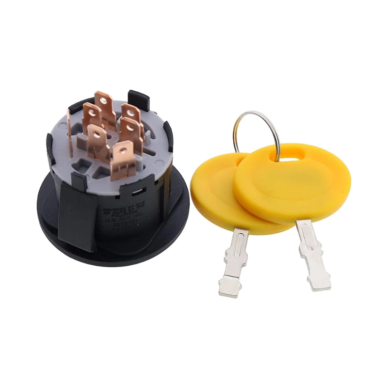 7-Terminals Starter Ignition Switch Keys 163968 175442 175566 532175566 for CubCadet AYP John Deere MTD Husqvarna Jonsered Dixon Sears Craftsman Riding Lawn Mower Tractor