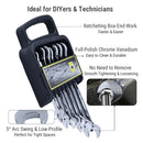 7 Pieces Metric Ratcheting Wrench Set Versatile and Durable for Professional and DIY Use
