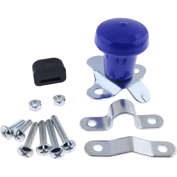 Blue Steering Wheel Spinner Knob WSV120B with Rubber Sleeve Universal Fitment for John Deere Ford Case Tractors Woods Spinner and Many More (Adjustable Size)