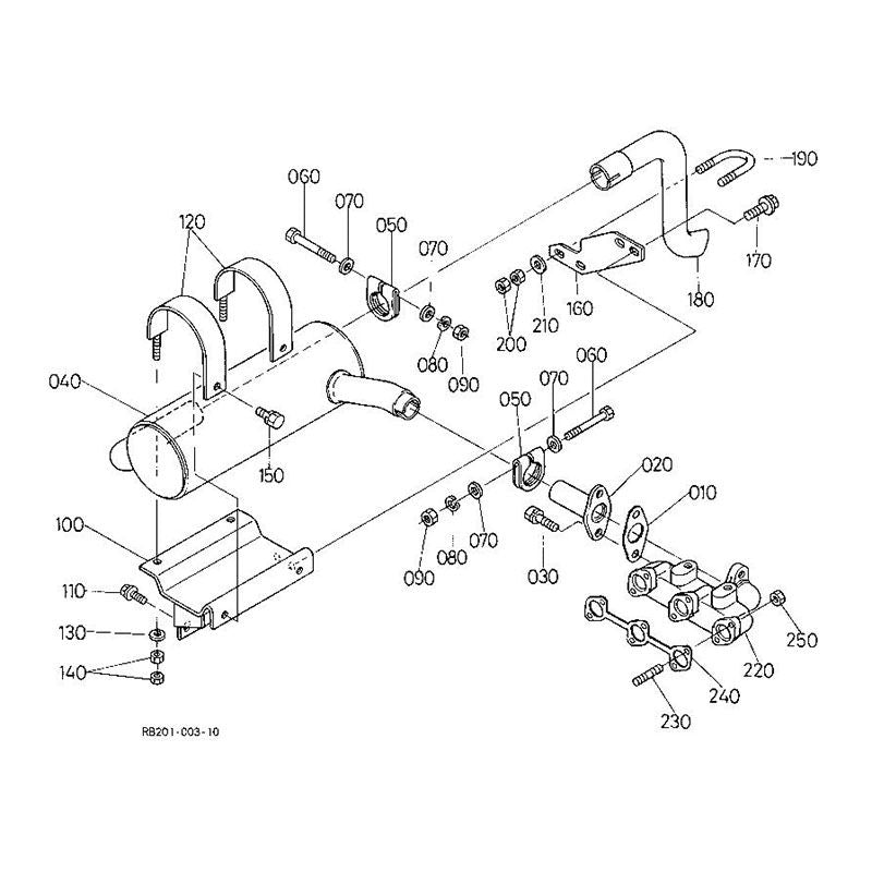 Exhaust Manifold 16264-12310 for Kubota Engine D905 D1105 D1305 Excavator KX41-2 KX61-2 U25S U27-4