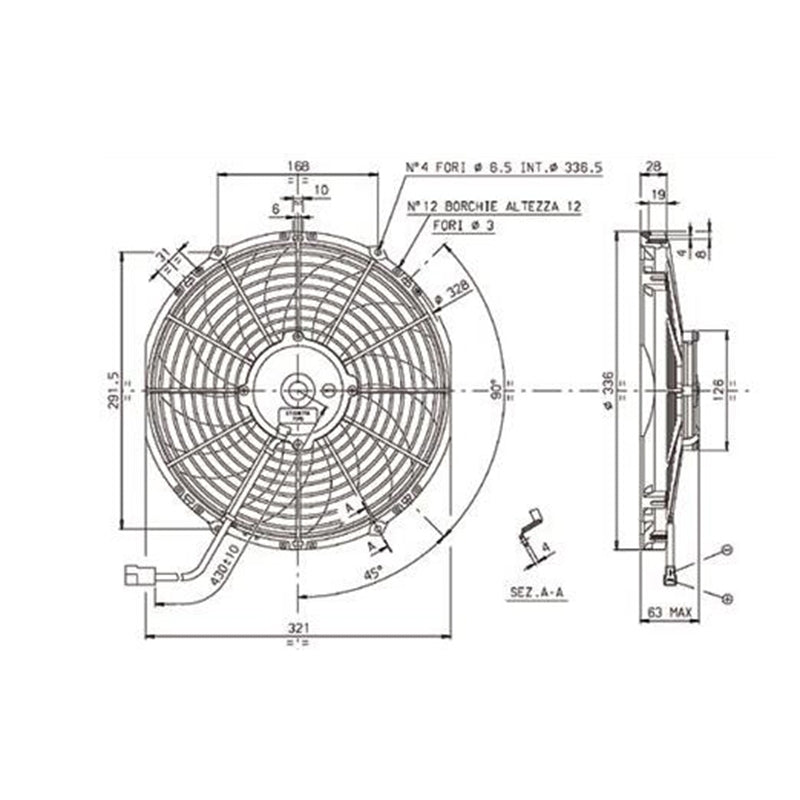 Aftermarket Spal VA10-BP50/C-61A 30101814 305mm Diameter 10 Blades 24V Curved Fan&nbsp;