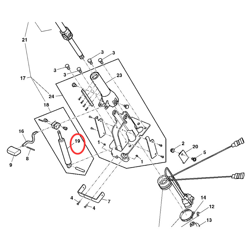 Gas Operated Cylinder AL115780 for John Deere Tractor 6300 6500 6200 6600 6800