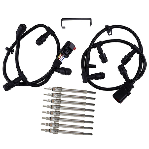 Glow Plug Harness Kit 5C3Z-12A690-A 4C3Z-12A342-AA for Ford F-250 F-350 F-450 E-150 E-250 E-350 E-450 6.0L Powerstroke