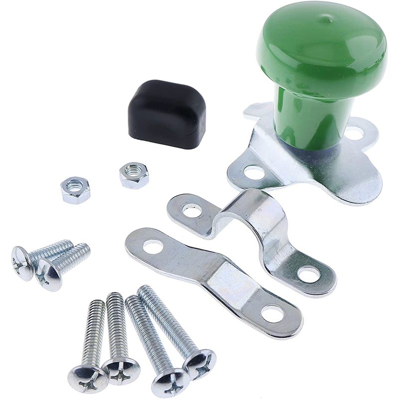 Green Steering Wheel Spinner Knob WSV121G with Rubber Sleeve Universal Fitment for John Deere Ford Case Tractors Woods Spinner and Many More (Adjustable Size)