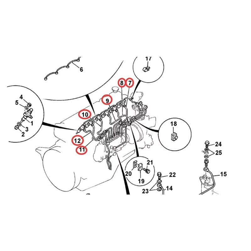 Injector Fuel Line Kit 1154158470 1154158480 1154158490 1154158500 1154158511 1154158521 for Isuzu Engine 6BD1