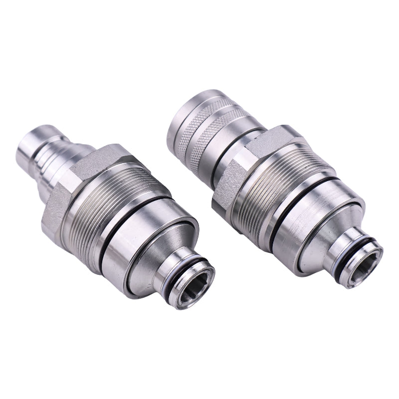Male & Female Flat Face Coupler Kit 47396760 47396761 for CASE Compact Track & Skid Steer Loader SR130 SR150 SR175 SR210 SR250 TR270 TR320 TV380