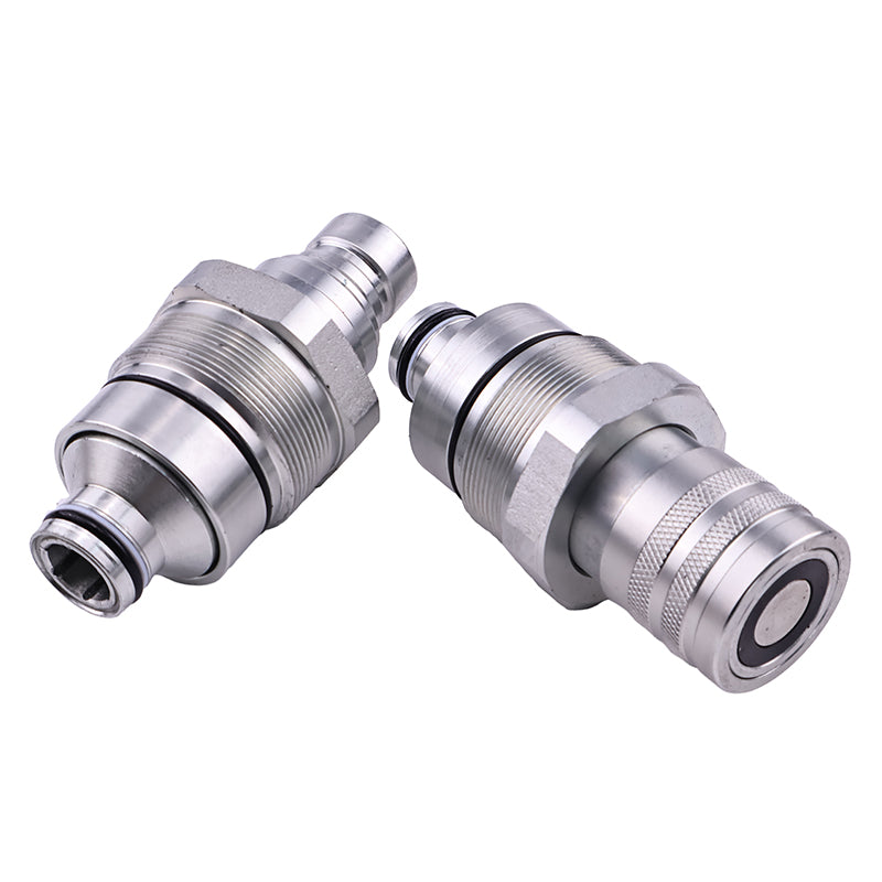 Male & Female Flat Face Coupler Kit 47396760 47396761 for CASE Compact Track & Skid Steer Loader SR130 SR150 SR175 SR210 SR250 TR270 TR320 TV380