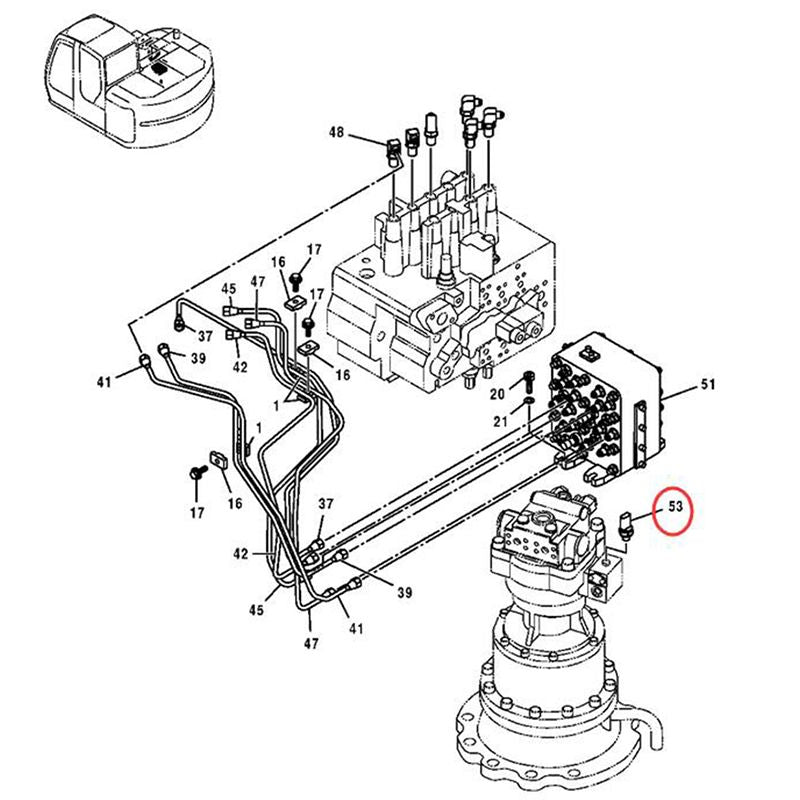 Pressure Sensor 4436535 for John Deere Excavator 130G 180 135G 210 210G