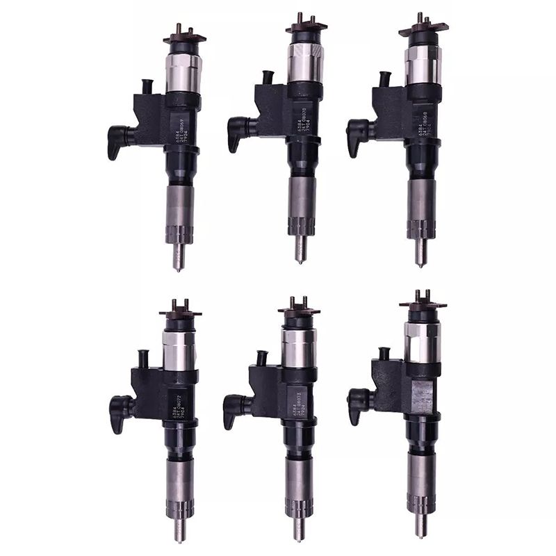 Replacement 6 Pieces Fuel Injector Denso 6380 Series 095000-6382 095000-6384 8-97609790-2 8-97609790-4 for Isuzu Engine 6HK1 7.8L