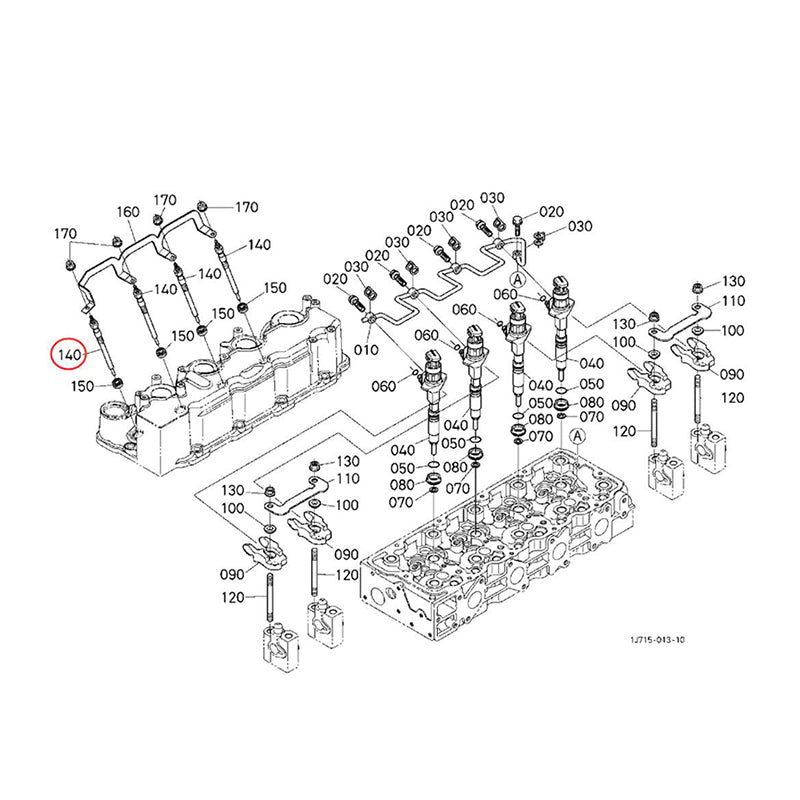 Set of 4 Glow Plug 1J705-65510 for Kubota Engine V2607 Excavator KX057-4 KX057-5 U55-4 U55-5 Loader SVL65-2 SSV65 SSV65C R530 R540 R630 R640