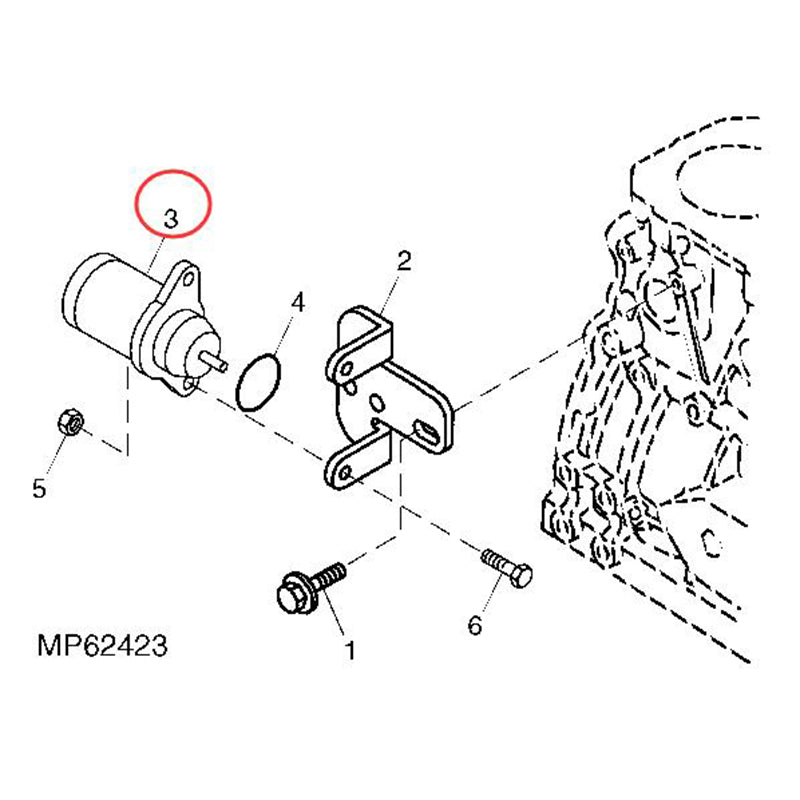 Fuel Shutoff Solenoid Valve AM124383 for Yanmar Engine 3TNE84A John Deere Mower 3215 3235 3215A 3215B 3225B 3235A 3235B