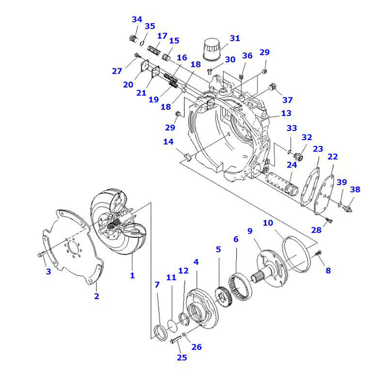 Torque Converter 30B-13-11110 for Komatsu Engine 4D94LE 4D92E Komatsu Forklift FD10-18-20 FD20-16 FD25-16 FD30-16 FG20-16 FG25-16 FG30-16 FG35A-16