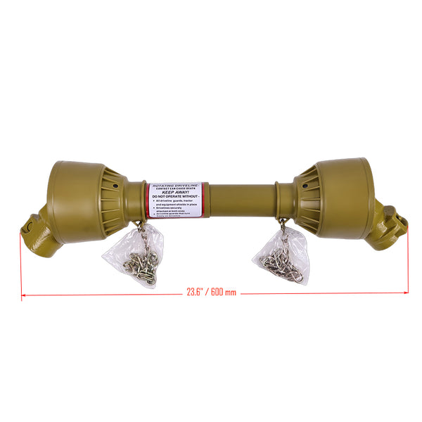 Tractor PTO Shaft Driveshaft for 1-3/8" x 6 Spline Both Ends 19.7"-23.6" Length Series 1