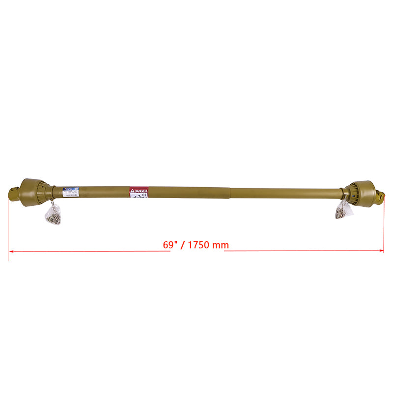 Tractor PTO Shaft Driveshaft for 1-3/8" x 6 Spline Both Ends 47"-69" Length Series 1