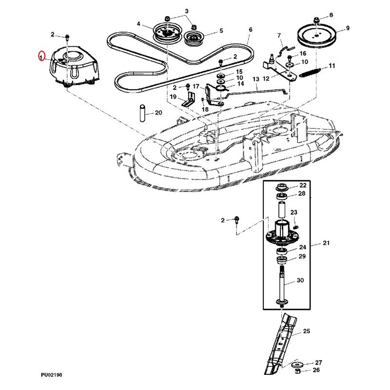 Blade Spindle Assembly AM137483 for John Deere X300 X300R X310 X305R X340 X360 Z235 Z245 Z255