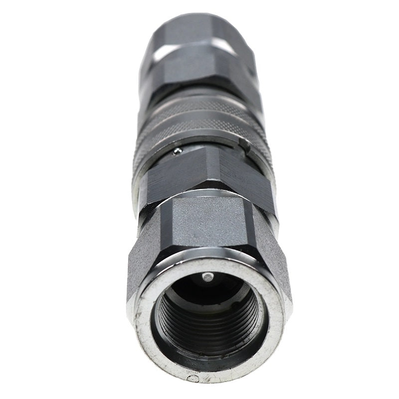 3/4" SAE - 5/8" Body Flat Face High Flow Hydraulic Quick Disconnect Coupler For Bobcat Kubota CASE JCB Thomas Gehl Volvo ASV Skid Steers