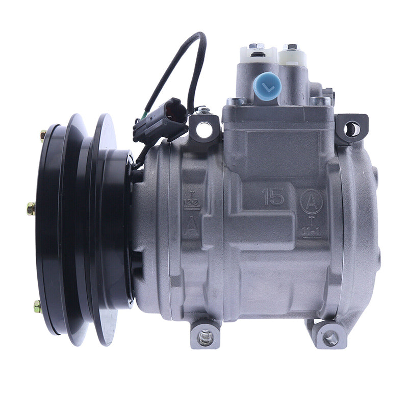 Denso 10PA15C A/C Compressor 4333459 for Hitachi EX220-3 EX220-5 EX230-5 EX270-5 EX300-3 EX300-5 EX400-3 EX400-5 EX550 EX700