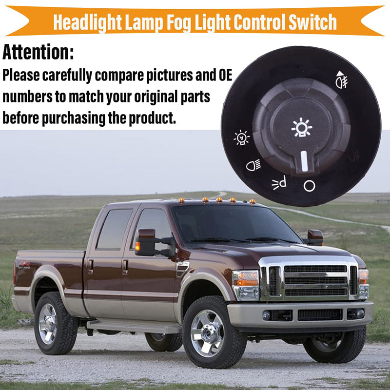 Headlight Lamp Fog Light Control Switch 9L3Z11654CA SW-6637 for 2009-2016 Ford F250 F350 F450 F550 Super Duty F150