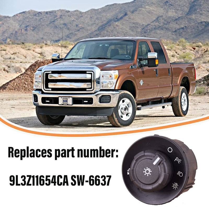 Headlight Lamp Fog Light Control Switch 9L3Z11654CA SW-6637 for 2009-2016 Ford F250 F350 F450 F550 Super Duty F150