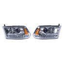 Left & Right Chrome Projector Headlight Headlamp 68324941AD 68324940AD for Ram 1500 2500 3500 2016-2021